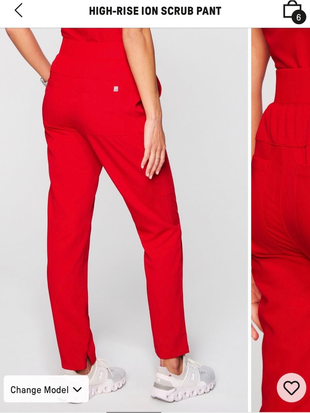Fabletics High-Rise Ankle Scrub Pant - Red